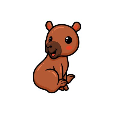 Küçük şirin Capybara çizgi filminin vektör çizimi