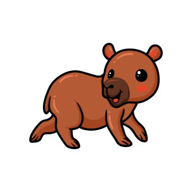 Küçük şirin Capybara çizgi filminin vektör çizimi