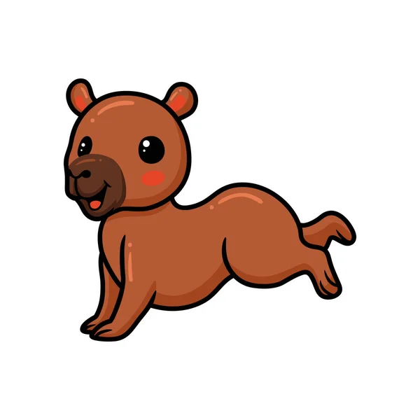 Vector Illustration Cute Little Capybara Cartoon Posing — Stock Vector