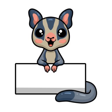 Boş işaretli şirin küçük planör çizgi filminin vektör çizimi