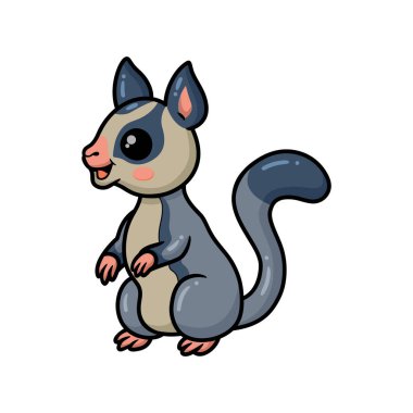 Tatlı küçük planör çizgi filminin vektör çizimi ayakta duruyor