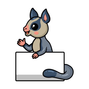 Boş işaretli şirin küçük planör çizgi filminin vektör çizimi