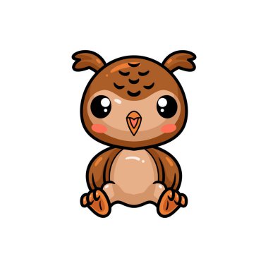 Şirin baykuş çizgi filminin vektör çizimi