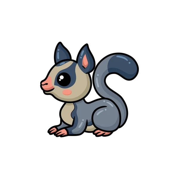 Vector Illustration Cute Little Sugar Glider Cartoon —  Vetores de Stock