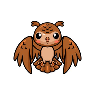 Küçük sevimli baykuş çizgi filminin vektör çizimi