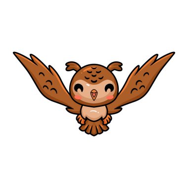 Küçük sevimli baykuş çizgi filminin vektör çizimi