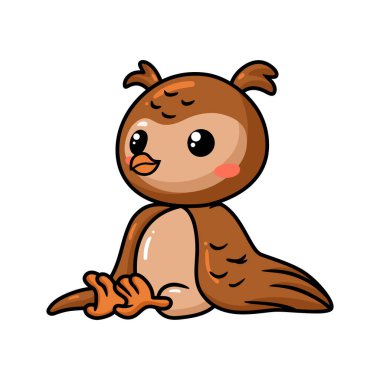 Şirin baykuş çizgi filminin vektör çizimi