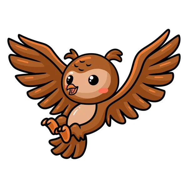 Küçük sevimli baykuş çizgi filminin vektör çizimi