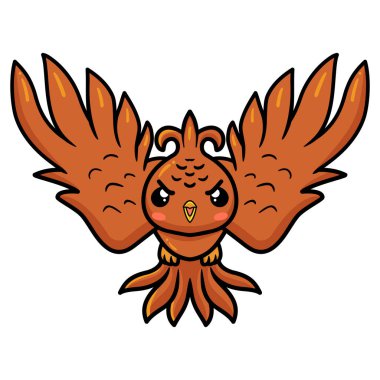 Küçük şirin Anka karikatürü uçuşunun vektör çizimi