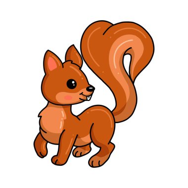 Şirin küçük sincap çizgi filminin vektör çizimi