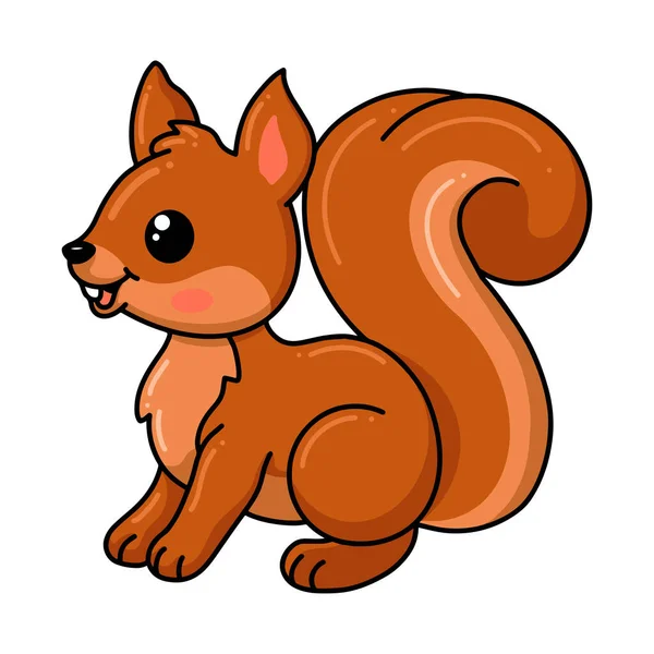 Vector Illustration Cute Little Squirrel Cartoon Posing — Vettoriale Stock