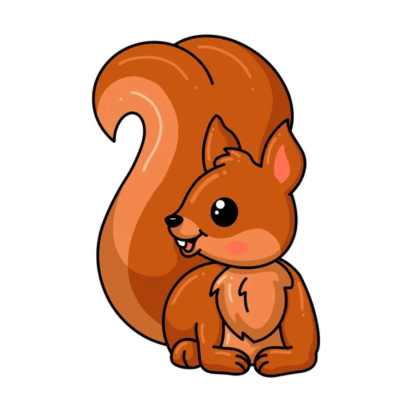 Vector Illustration Cute Little Squirrel Cartoon Lying — Stock Vector