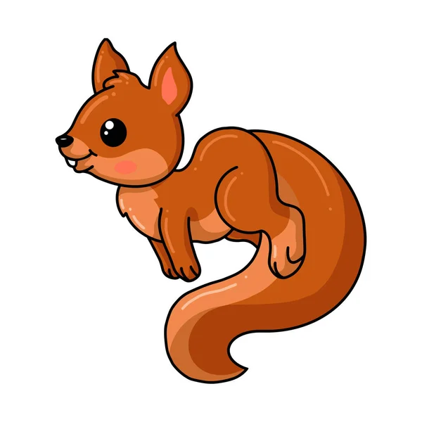 Vector Illustration Cute Little Squirrel Cartoon Running — ストックベクタ