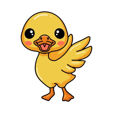 Vector illustration of Cute little duck cartoon standing