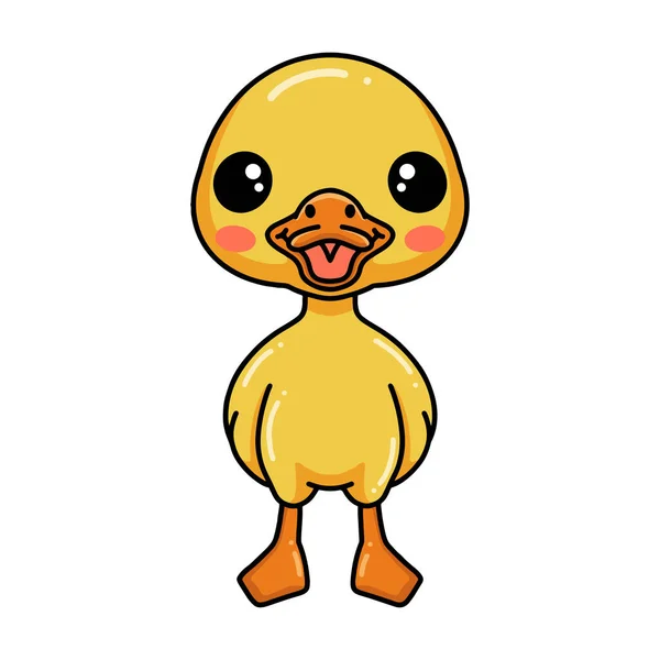 Vector Illustration Cute Little Duck Cartoon Standing — 스톡 벡터