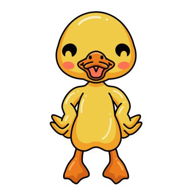 Vector Illustration of Cute little duck cartoon standing