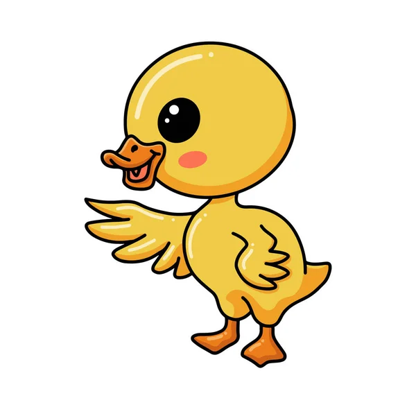 Vector Illustration Cute Little Duck Cartoon Standing — ストックベクタ