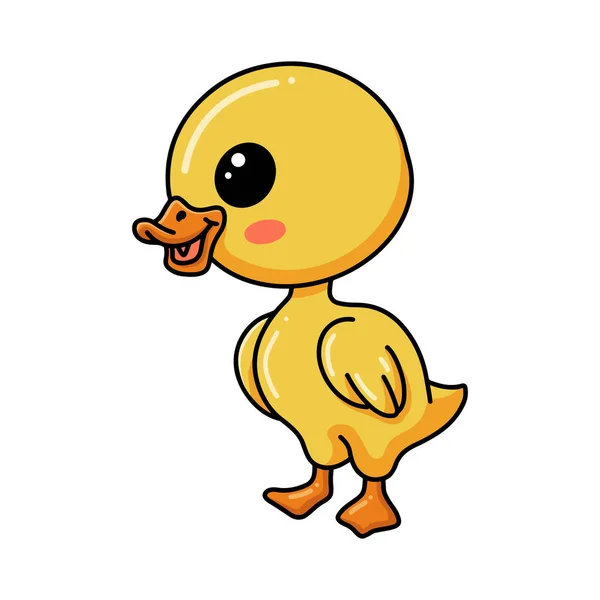 Vector Illustration Cute Little Duck Cartoon Standing — Stock Vector