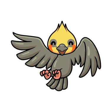 Küçük şirin papağan çizgi filminin vektör çizimi