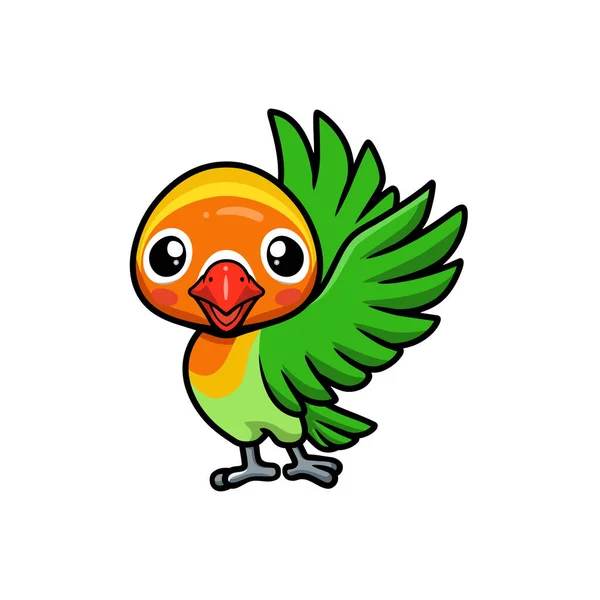 Vector Illustration Cute Little Parrot Cartoon Standing — Stockový vektor