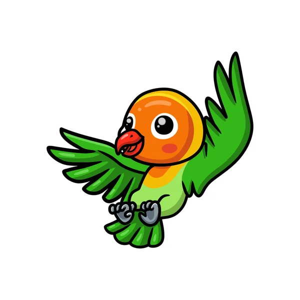 Векторна Ілюстрація Милий Маленький Папуга Мультфільм Літає — стоковий вектор