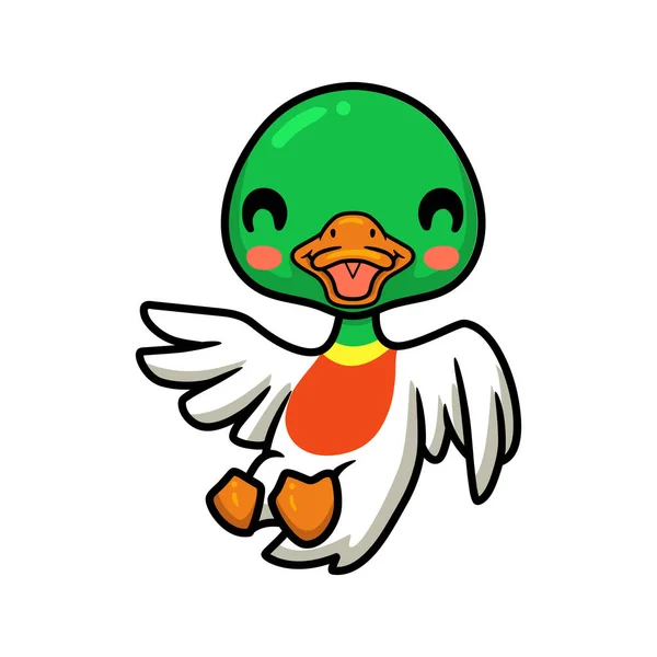 Vector Illustration Cute Little Duck Cartoon Posing — Stockový vektor