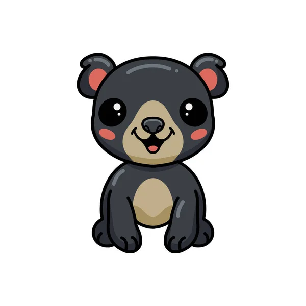 Vector Ilustración Lindo Oso Pequeño Dibujo Animado Posando — Vector de stock