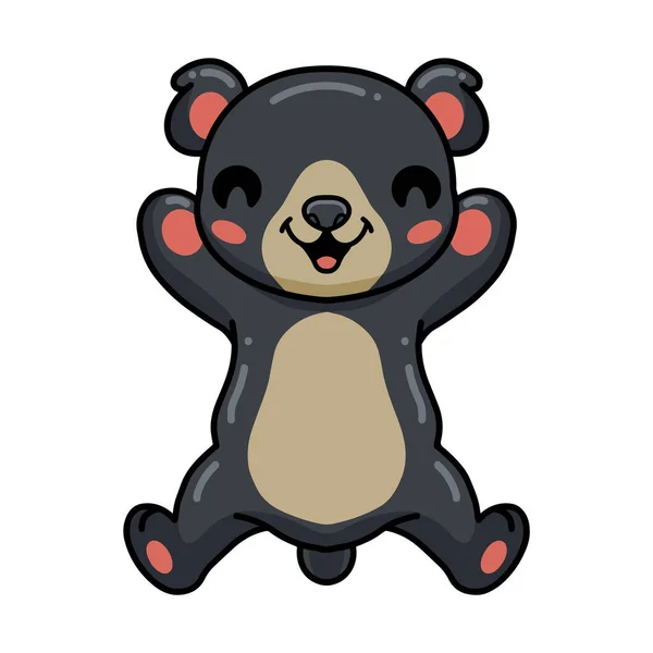 Εικονογράφηση Διάνυσμα Του Χαριτωμένο Μικρό Αρκούδα Κινουμένων Σχεδίων Σηκώνοντας Χέρια — Διανυσματικό Αρχείο