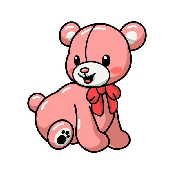 Ilustración Vectorial Lindo Oso Peluche Sentado Dibujos Animados — Archivo Imágenes Vectoriales