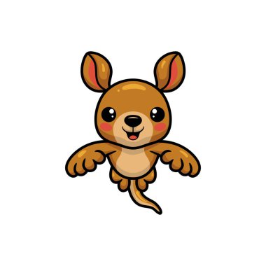 Küçük şirin kanguru çizgi filminin vektör çizimi