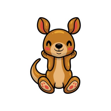 Şirin küçük kanguru çizgi filminin vektör çizimi