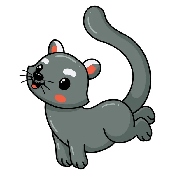 Vector Illustration Cute Little Bearcat Cartoon Posing — Stock Vector