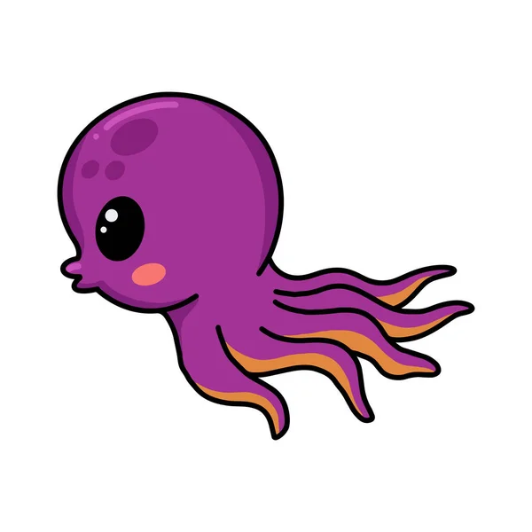 Vektorová Ilustrace Roztomilé Malé Růžové Kreslené Chobotnice — Stockový vektor