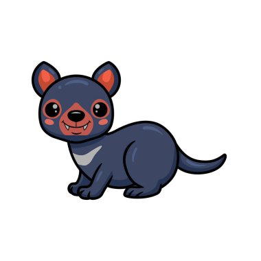 Tatlı, küçük Tazmanya canavarı çizgi filminin vektör çizimi