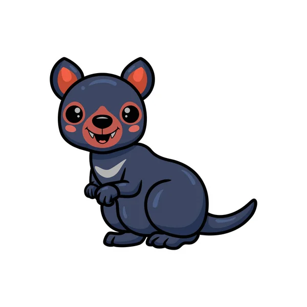 Ilustración Vectorial Dibujos Animados Lindo Pequeño Diablo Tasmanian — Vector de stock