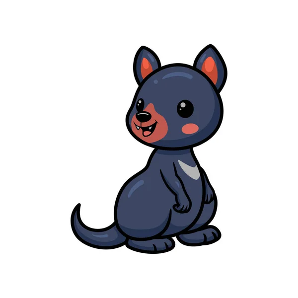 Illustration Vectorielle Mignon Petit Dessin Animé Diable Tasmanien — Image vectorielle