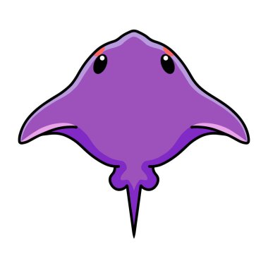 Şirin, küçük, mor iğneli vatoz çizgi filminin vektör çizimi