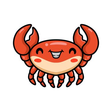 Küçük şirin turuncu yengeç çizgi filminin vektör çizimi