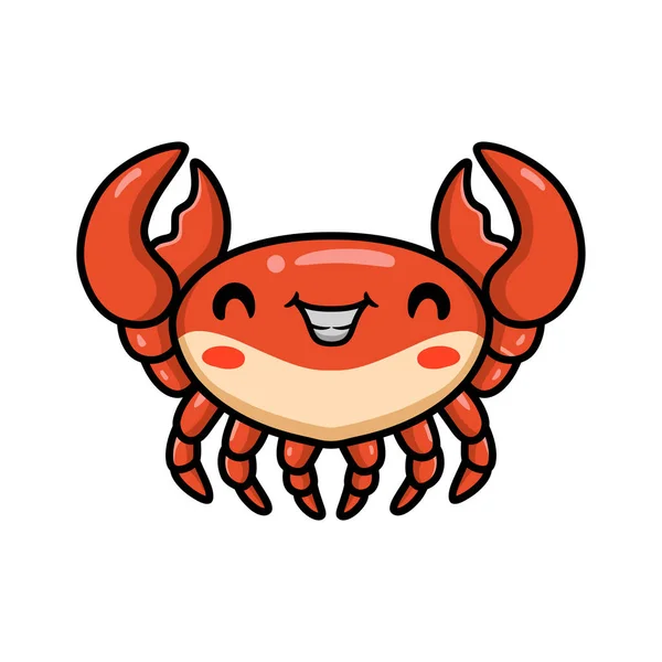 Vector Illustration Cute Little Orange Crab Cartoon — Stock Vector