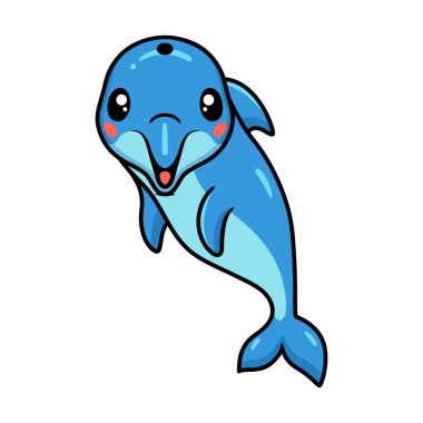 Küçük şirin yunus karikatürünün vektör çizimi