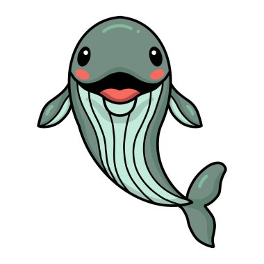 Ayakta duran şirin balina çizgi filminin vektör çizimi