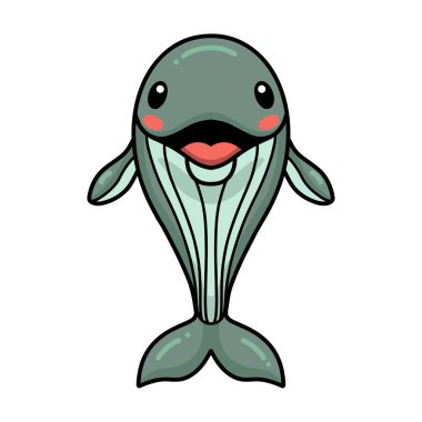 Ayakta duran şirin balina çizgi filminin vektör çizimi