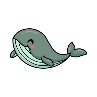 Küçük şirin balina yüzüşünün vektör çizimi