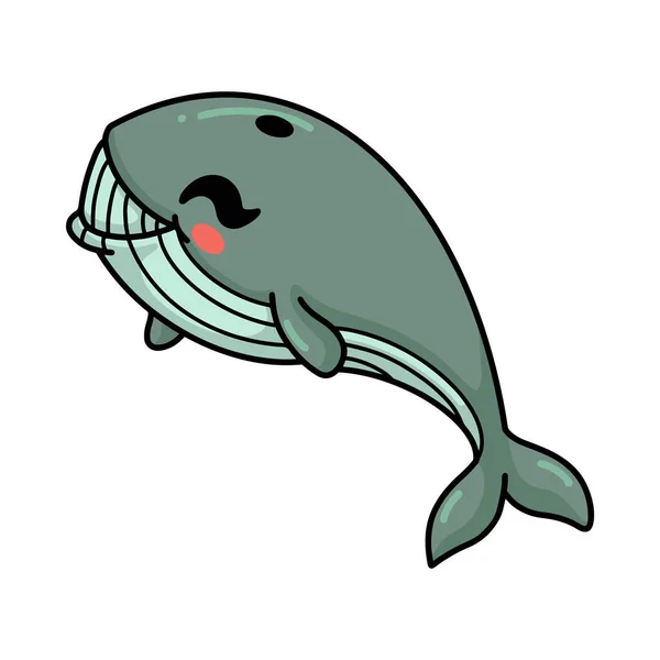 Illustration Vectorielle Mignonne Petite Baleine Dessin Animé Nageant — Image vectorielle