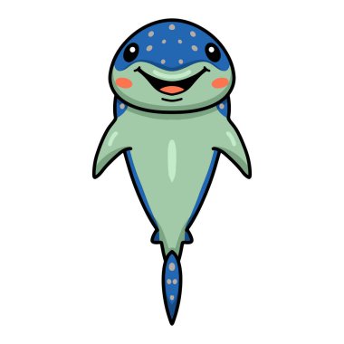 Şirin balina köpekbalığı çizgi filminin vektör çizimi