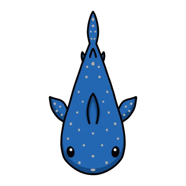かわいいジンベエザメの漫画水泳のベクトルイラスト — ストックベクタ