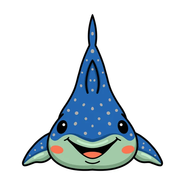 Wektor Ilustracja Cute Wieloryb Rekin Kreskówka Pływanie — Wektor stockowy