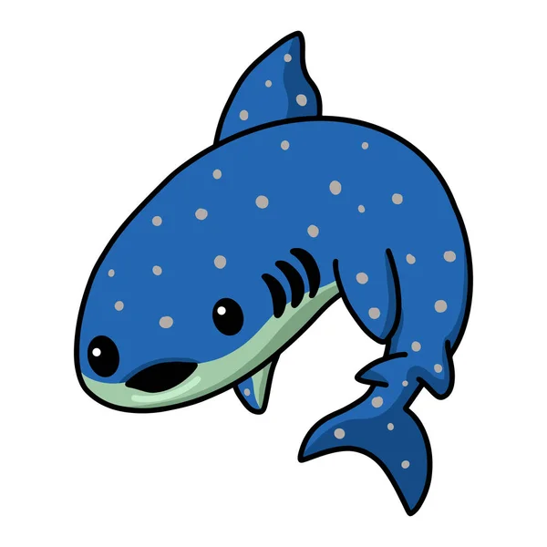 Vektorové Ilustrace Roztomilé Velryby Žralok Karikatura Skákání — Stockový vektor
