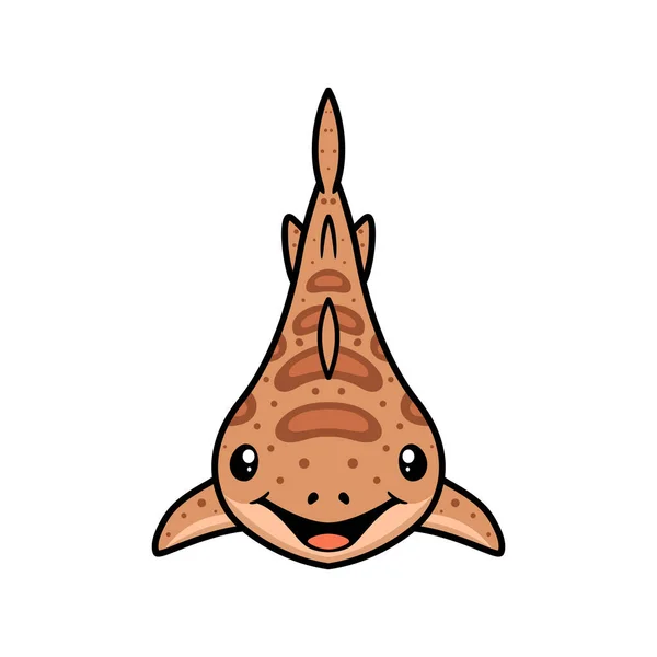 Ilustración Vectorial Lindo Tiburón Tigre Dibujos Animados Natación — Vector de stock