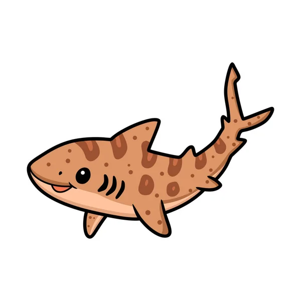 Векторна Ілюстрація Милого Тигра Акули Мультфільм Плавання — стоковий вектор